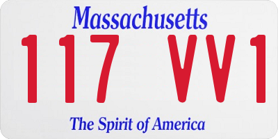 MA license plate 117VV1