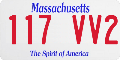 MA license plate 117VV2