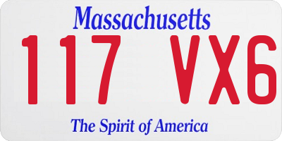 MA license plate 117VX6
