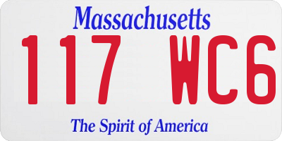 MA license plate 117WC6