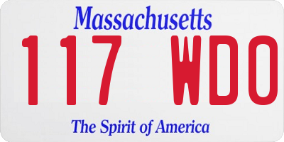 MA license plate 117WD0