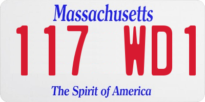 MA license plate 117WD1