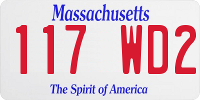 MA license plate 117WD2