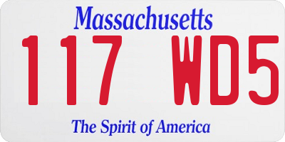MA license plate 117WD5