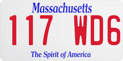 MA license plate 117WD6