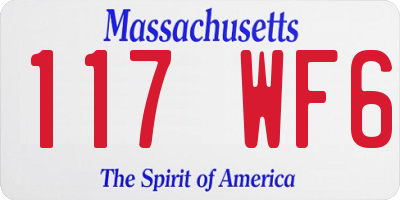 MA license plate 117WF6