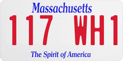 MA license plate 117WH1