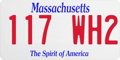 MA license plate 117WH2