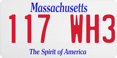 MA license plate 117WH3