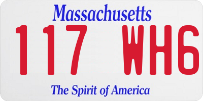 MA license plate 117WH6