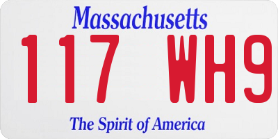 MA license plate 117WH9
