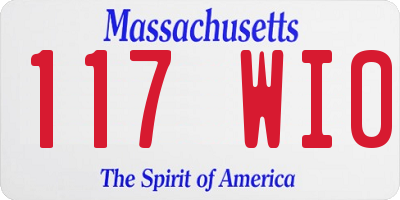 MA license plate 117WI0