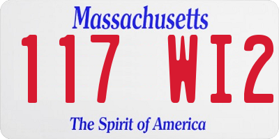 MA license plate 117WI2