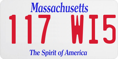 MA license plate 117WI5