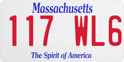 MA license plate 117WL6
