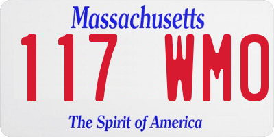 MA license plate 117WM0