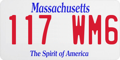 MA license plate 117WM6