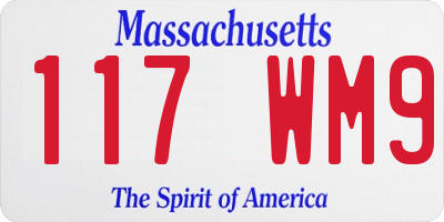 MA license plate 117WM9