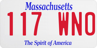MA license plate 117WN0