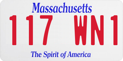 MA license plate 117WN1