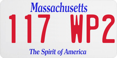 MA license plate 117WP2
