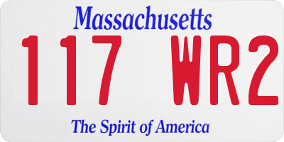 MA license plate 117WR2