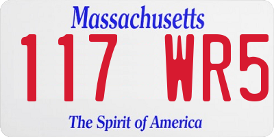 MA license plate 117WR5