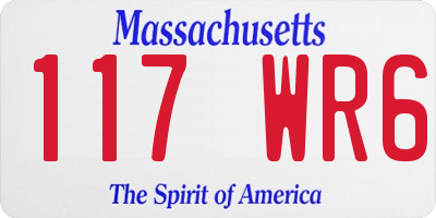 MA license plate 117WR6