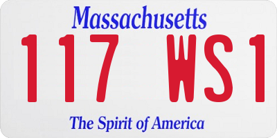 MA license plate 117WS1