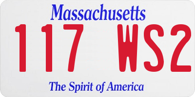 MA license plate 117WS2