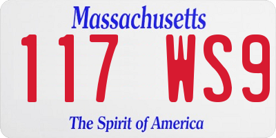 MA license plate 117WS9