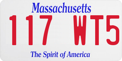 MA license plate 117WT5