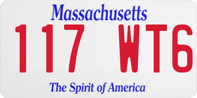 MA license plate 117WT6
