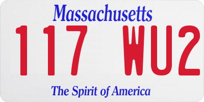 MA license plate 117WU2