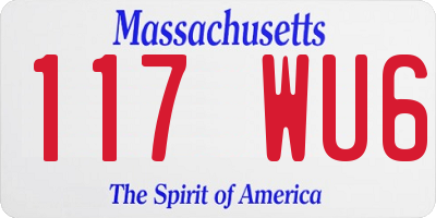 MA license plate 117WU6