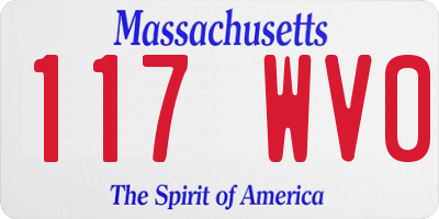 MA license plate 117WV0