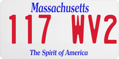 MA license plate 117WV2