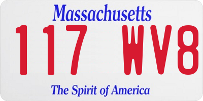 MA license plate 117WV8