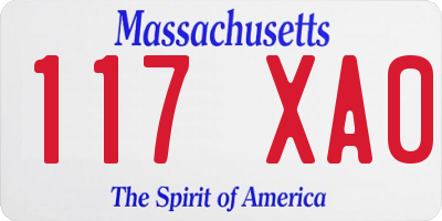 MA license plate 117XA0
