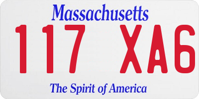 MA license plate 117XA6