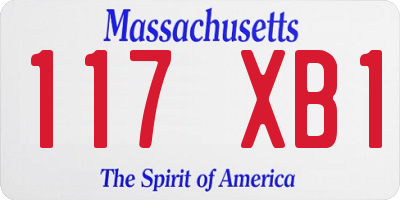 MA license plate 117XB1