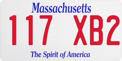 MA license plate 117XB2