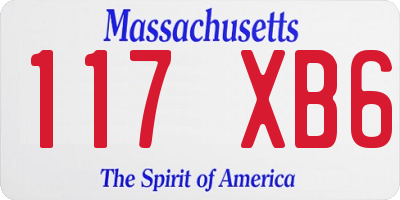 MA license plate 117XB6
