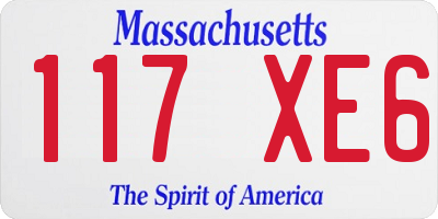 MA license plate 117XE6