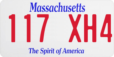 MA license plate 117XH4