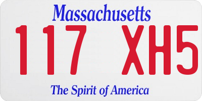 MA license plate 117XH5