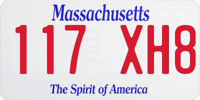 MA license plate 117XH8