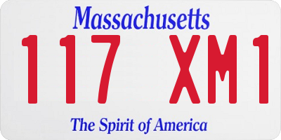 MA license plate 117XM1