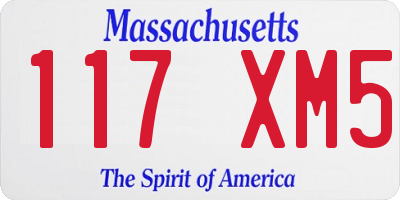 MA license plate 117XM5