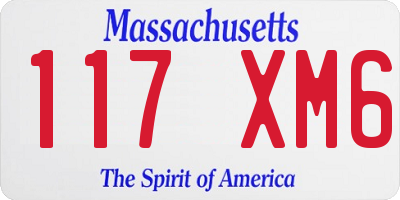 MA license plate 117XM6
